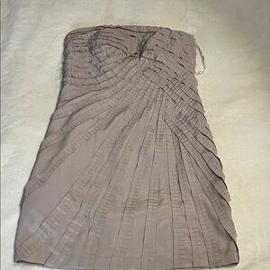 Ark & Co Strapless Pleated Dress in Soft Gray